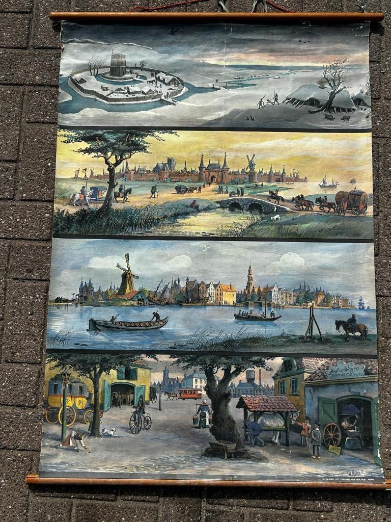 De stad door de eeuwen heen (W.G. van de Hulst), Ophalen of Verzenden, Stad- en Dorpsgezichten