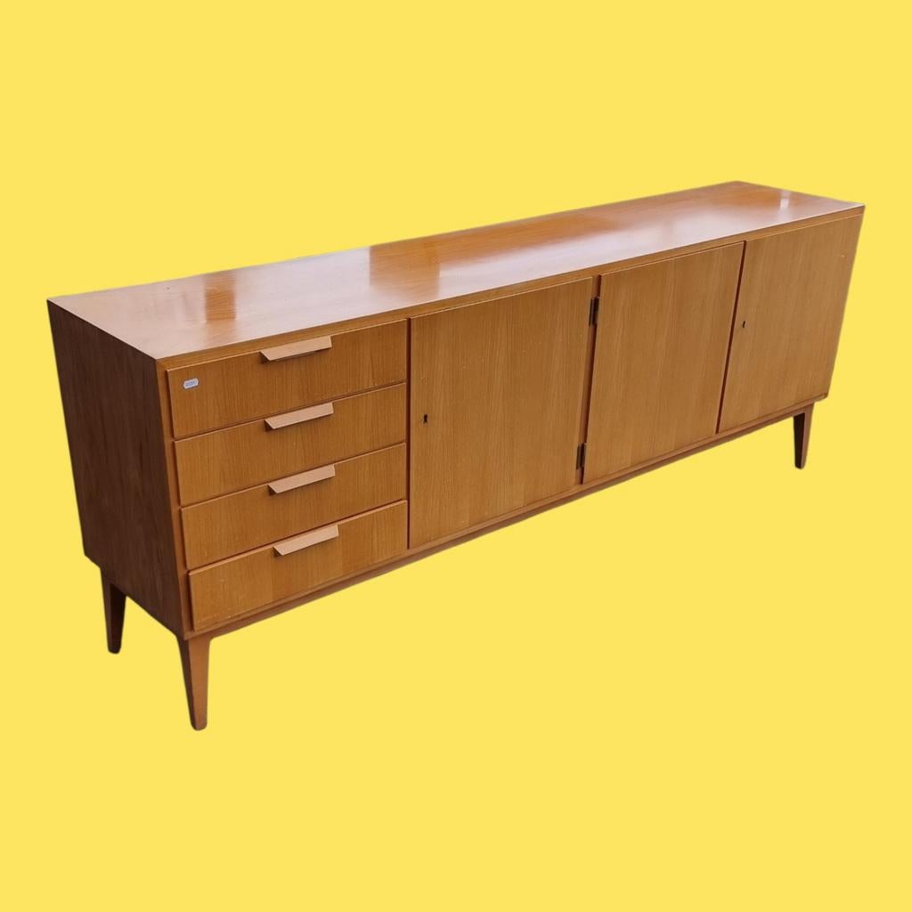 Vintage XL  dressoir mid century 200cm lang, ,, Ophalen of Verzenden, ,, ,