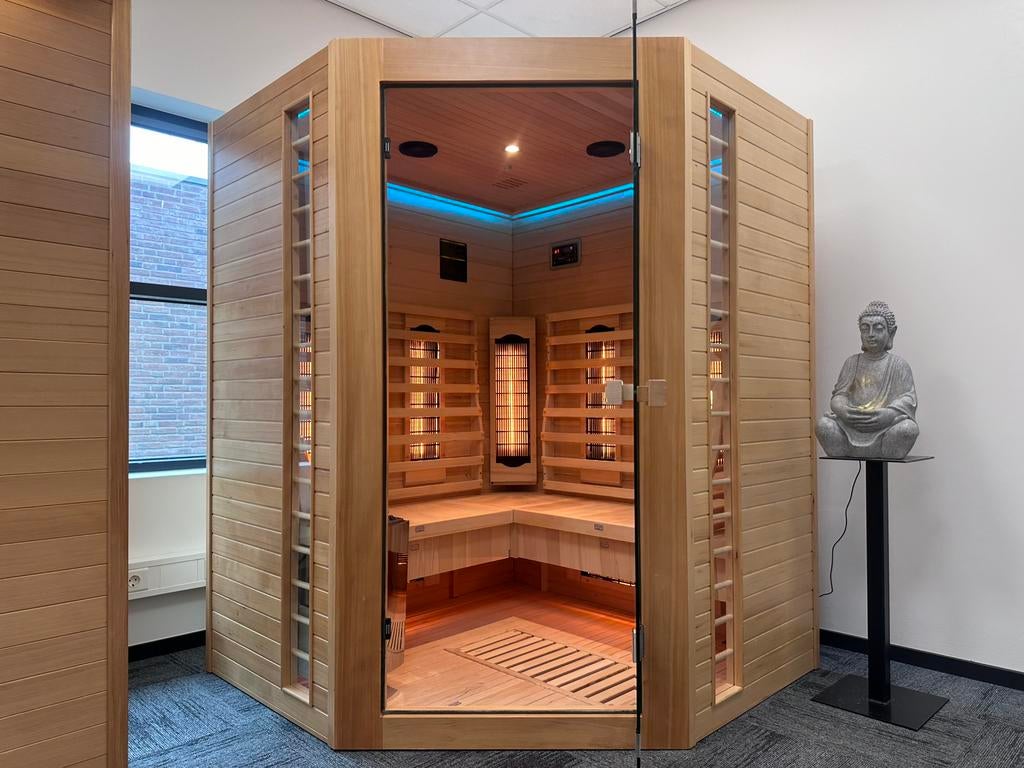 NIEUWE COMBI SAUNA | INFRAROOD + FINSE | DIRECT LEVERBAAR |