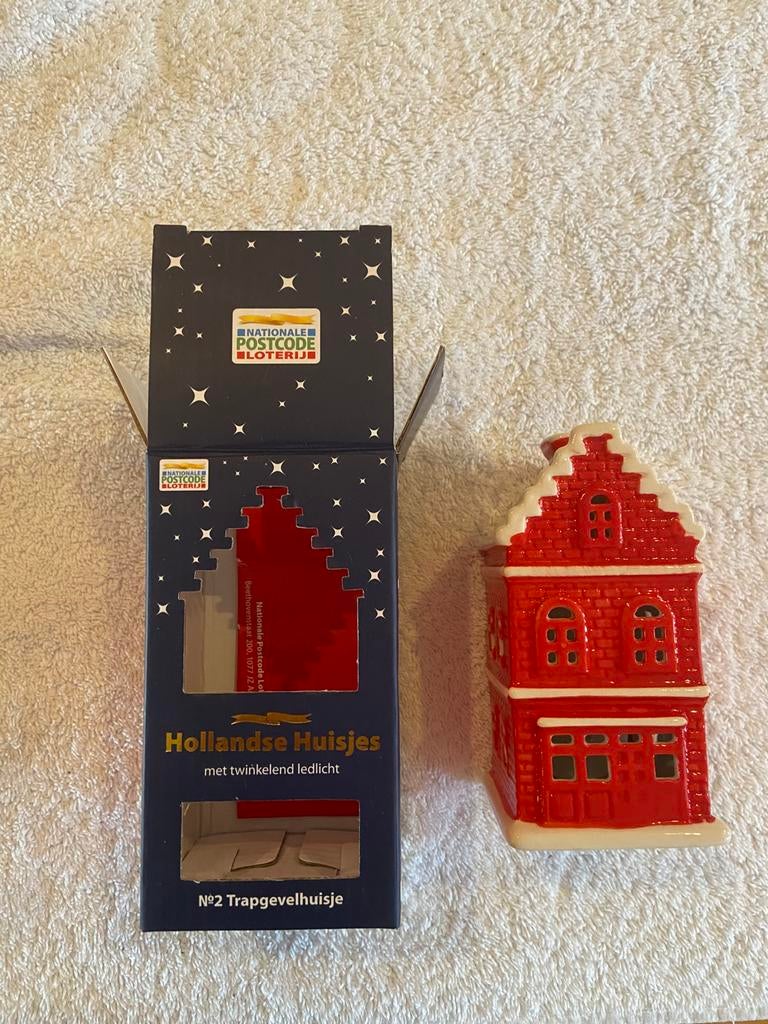 Trapgevelhuisje postcodeloterij nummer 2 waxinelichtje, Diversen, Kerst, Ophalen of Verzenden, Nieuw