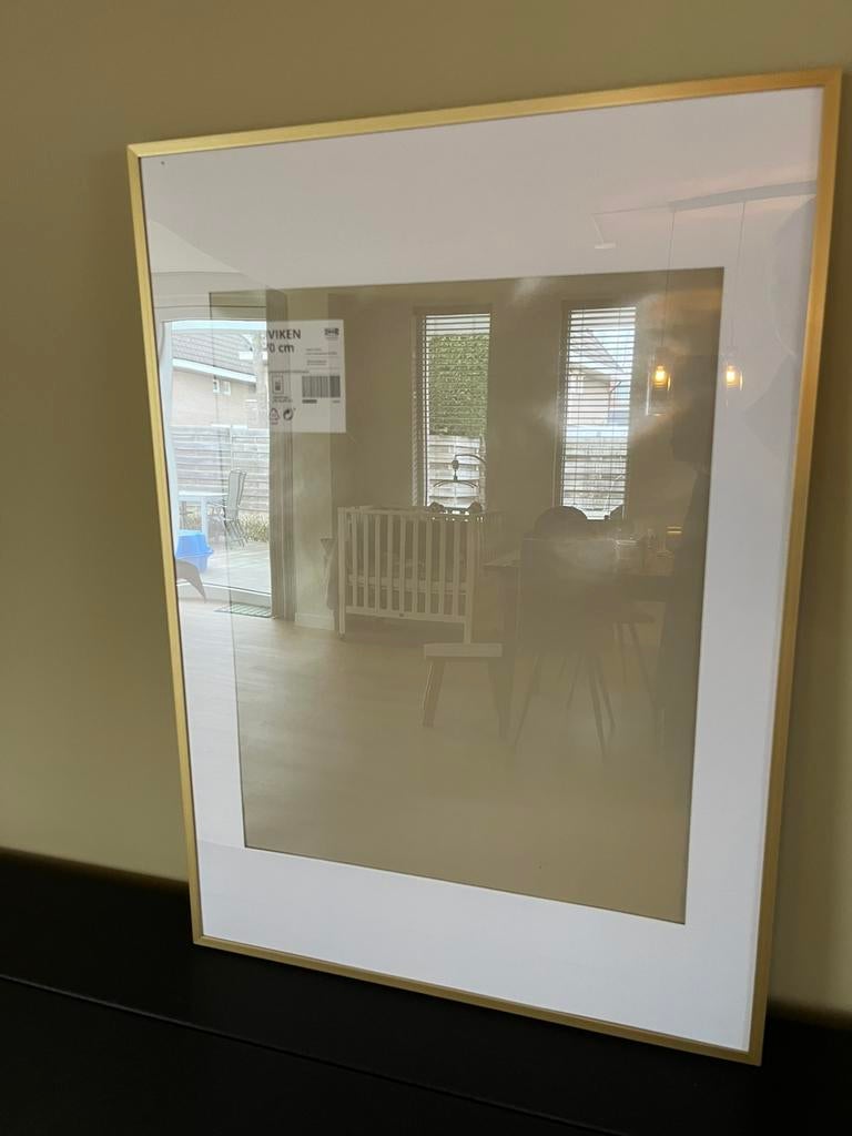 Gouden fotolijst 50x70 Ikea, Huis en Inrichting, Woonaccessoires | Lijsten, Ophalen, Zo goed als nieuw, Hout, Minder dan 50 cm