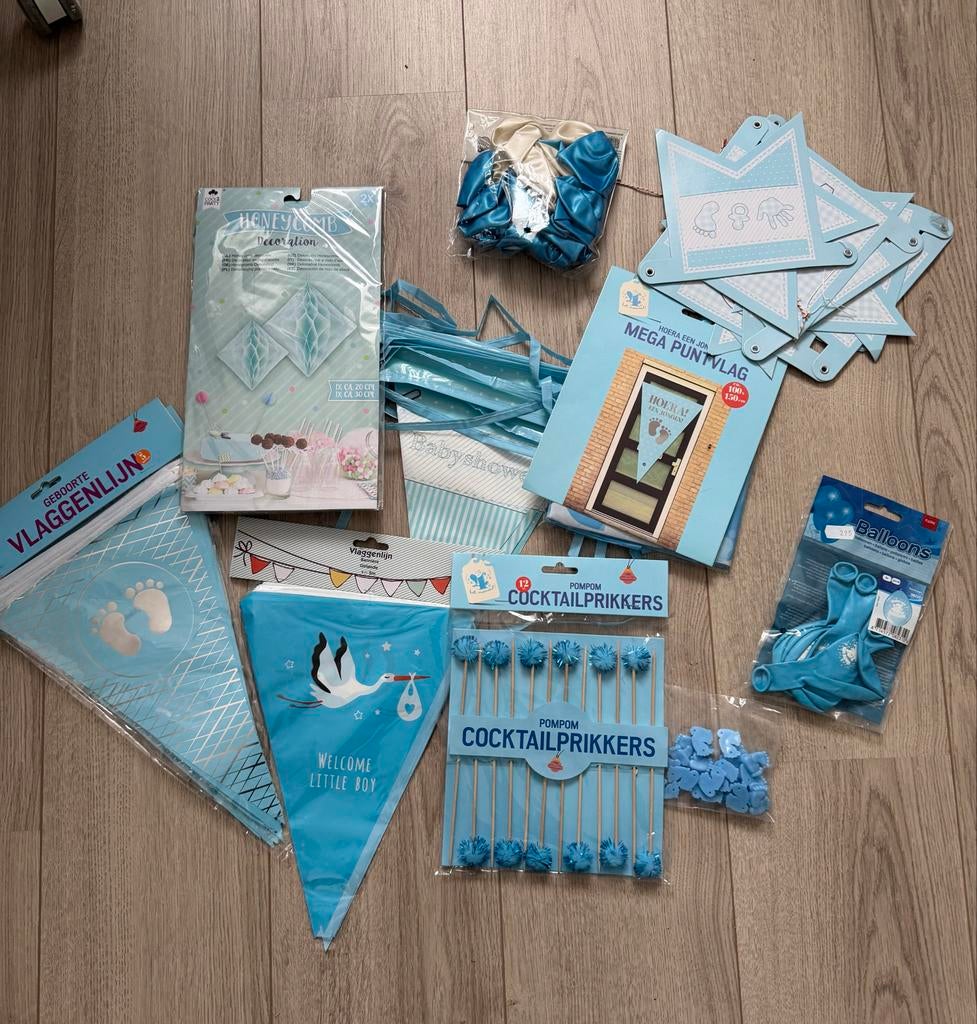 Babyshower en geboorte versiering voor een zoon, Ophalen of Verzenden, Nieuw, Versiering, Geboorte of Huwelijk
