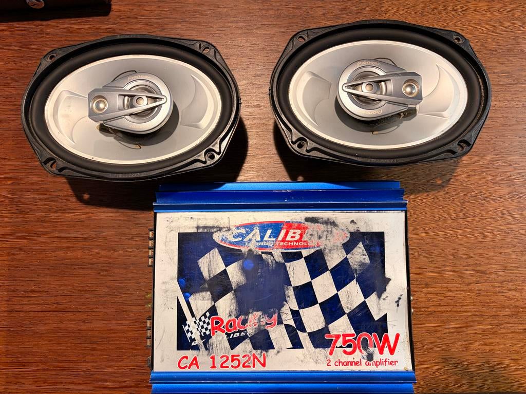 Pioneer Speakers TS-E6995 & Caliber CA 1252N Versterker, Auto diversen, Autospeakers, Ophalen of Verzenden, Gebruikt