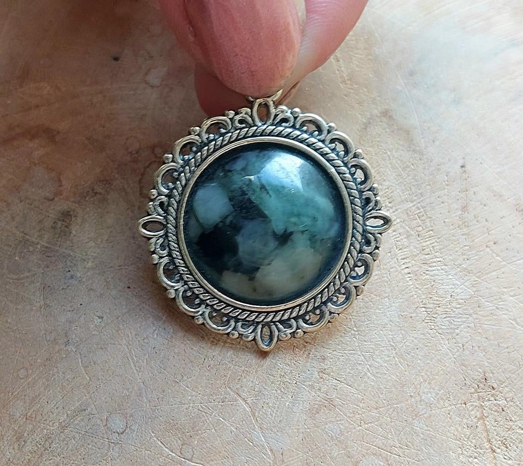 Smaragd kettinghanger, Ophalen of Verzenden, Nieuw, Groen, Dame