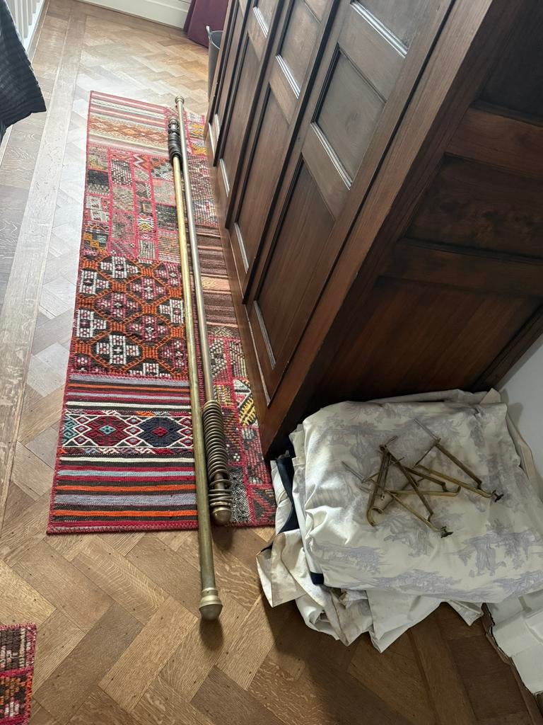 Messing roedes en ophangbeugels, Gebruikt, Overige kleuren, 200 cm of meer, Klassiek