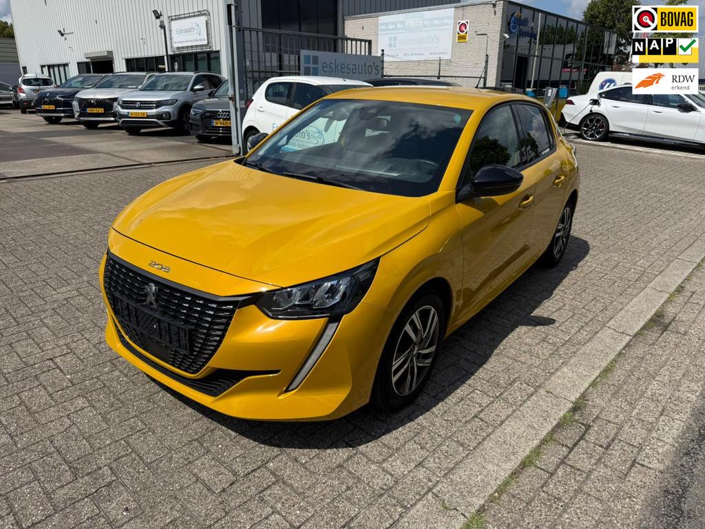 Peugeot 208 1.2 PureTech Allure 100PK, Navi Dealer auto, Voorwielaandrijving, 101 pk, Gebruikt, Leder en Stof
