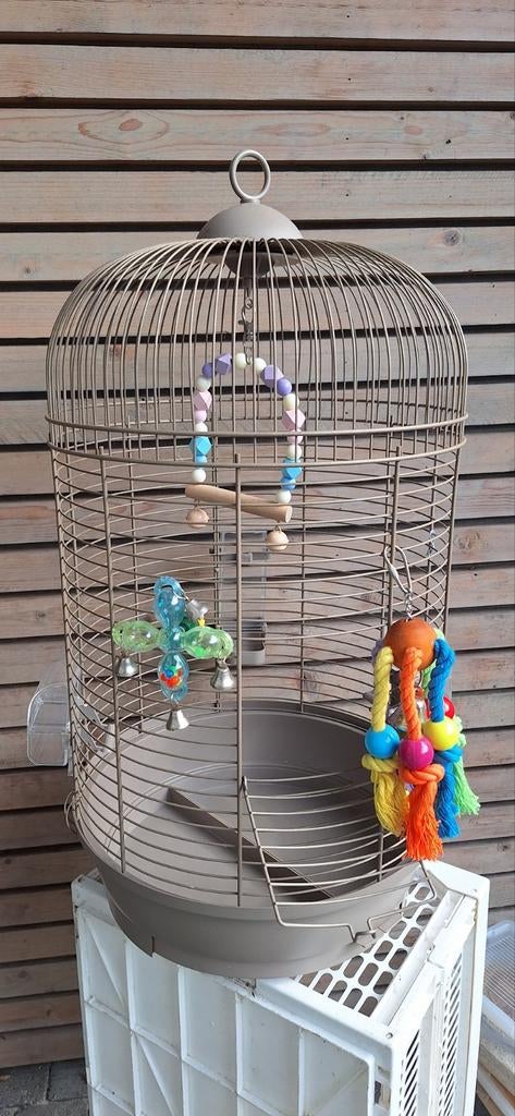 PARKIETENKOOI / VOGELKOOI MET TOEBEHOREN, Ophalen, Metaal, Vogelkooi