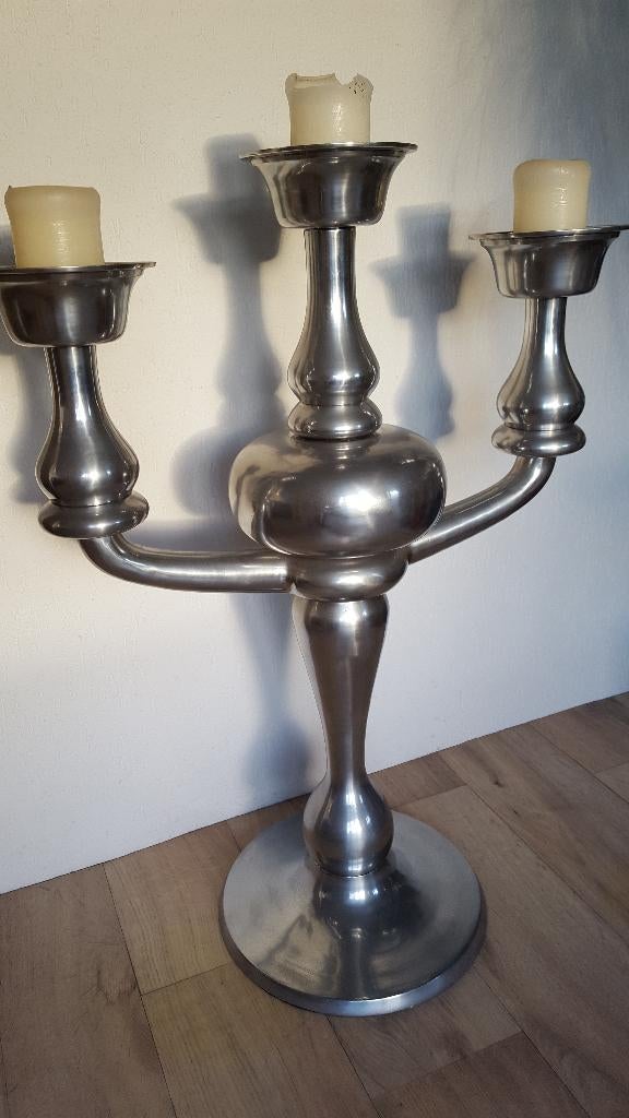 Aluminium XXL kandelaar 81 cm hoog, Ophalen, Overige kleuren, Zo goed als nieuw, Kandelaar