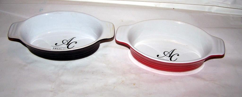 2 prachtige Absolut Chic ovenpannetjes. Nieuwstaat., Overige typen, Ophalen of Verzenden, Zo goed als nieuw, Steen/keramiek