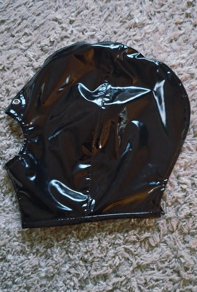 Zwart pu lak masker M/L ( nieuw), Verzenden, Nieuw