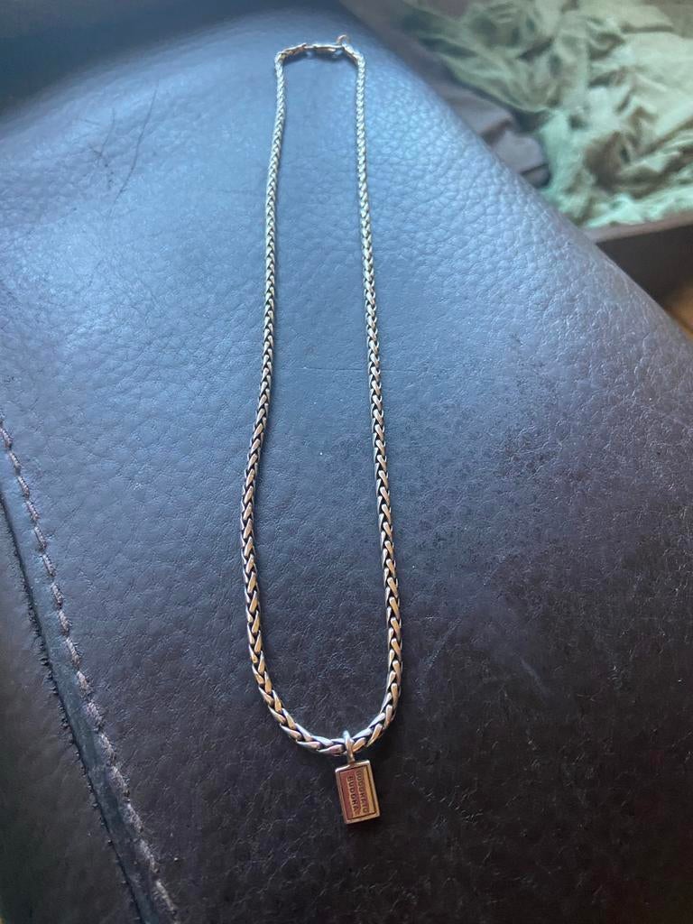 Buddha to Buddha ketting George XS 50 cm, Ophalen of Verzenden, Zo goed als nieuw, Zilver, Met hanger