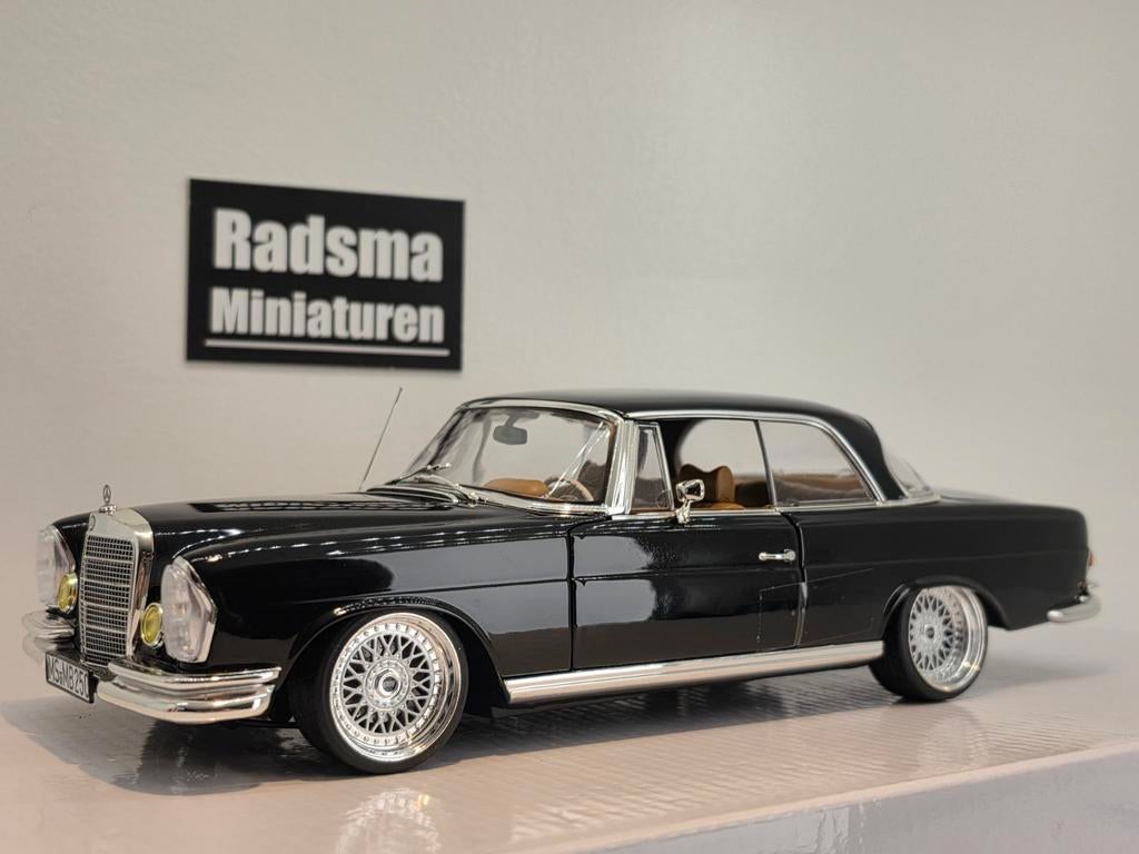 Mercedes-Benz 250 SE Coupe - Verlaagd + BBS - 1:18 Norev, Hobby en Vrije tijd, Modelauto's | 1:18, Auto, Norev, Ophalen of Verzenden