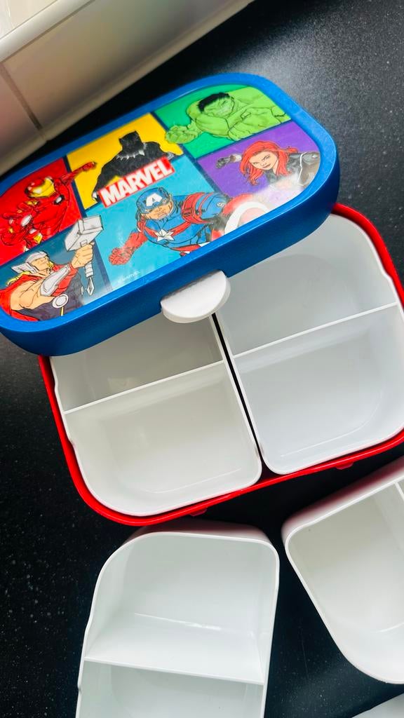 Mepal Lunchbox Marvel met Inzetbakjes, Ophalen of Verzenden, Gebruikt