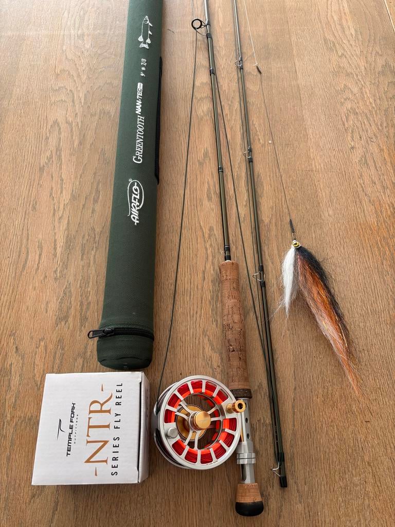 Greentooth Airflo Pike Vliegvisset: Hengel, Molen, Lijn, Str, Ophalen, Zo goed als nieuw, Complete set