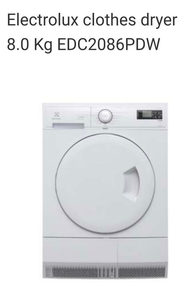 Electrolux EDC2086PDW wasdroger met EHO storing (8kg), Ophalen, 6 tot 8 kg, Voorlader, Niet werkend