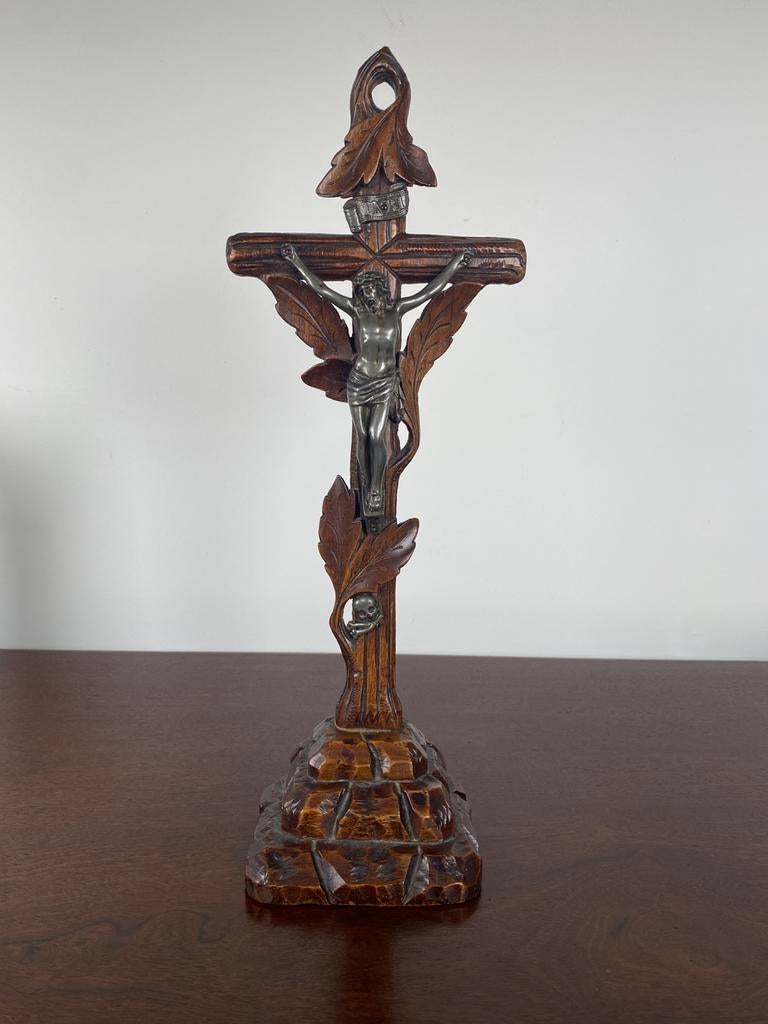 Zwarte woud crucifix - zeldzaam, Antiek en Kunst, Antiek | Religie, Ophalen of Verzenden