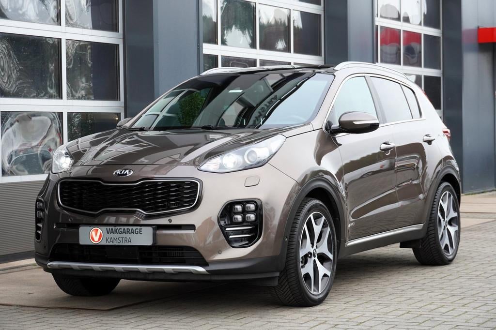 Kia Sportage 1.6 T-GDI 177PK 4WD GT-Line F.E. Pano/Leder/DAB, Auto's, Kia, Gebruikt, Leder, Bedrijf, Parkeersensor