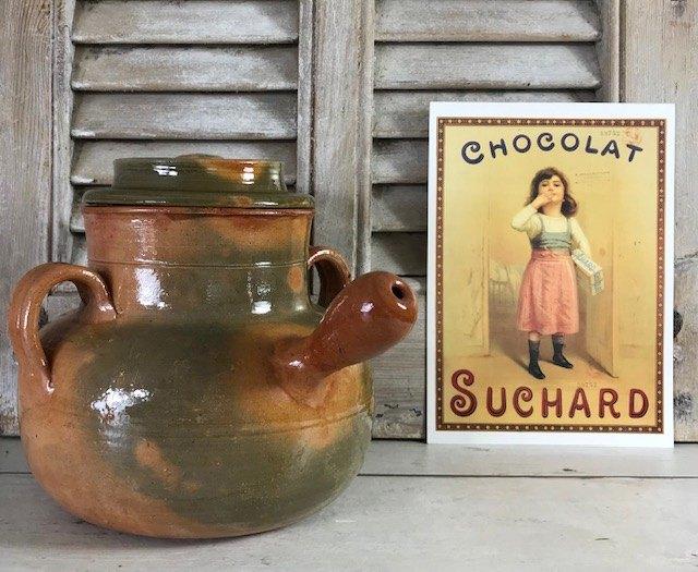 Provençaalse geglazuurde aardewerk daubiere kookpot, Ophalen of Verzenden