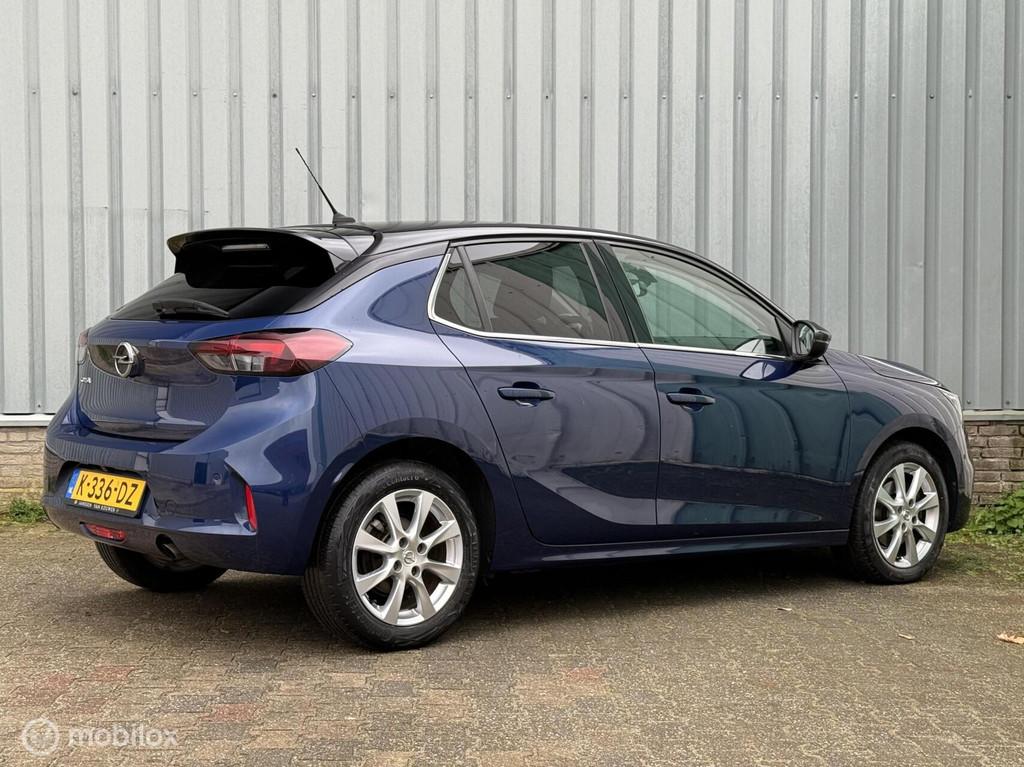 Opel Corsa 1.2 Elegance | Carplay | Camera | ECC | LED, 101 pk, Blauw, Leder en Stof, 49 €/maand