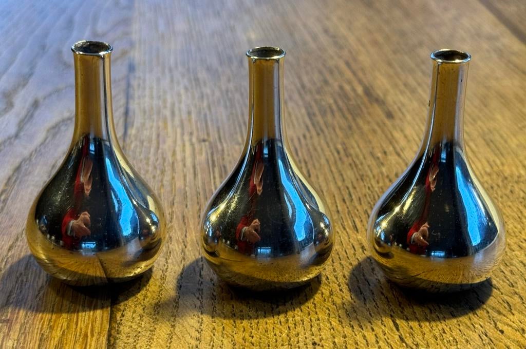 Drie vintage IHQ verzilverde traankandelaars, Antiek en Kunst, Ophalen of Verzenden, Overige materialen