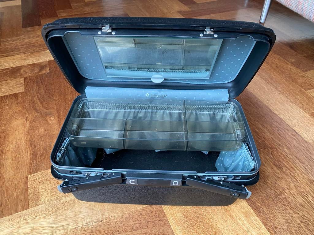 Samsonite beautycase - Zwart, met spiegel en slot, Gebruikt, Zwart, Ophalen of Verzenden, Met slot