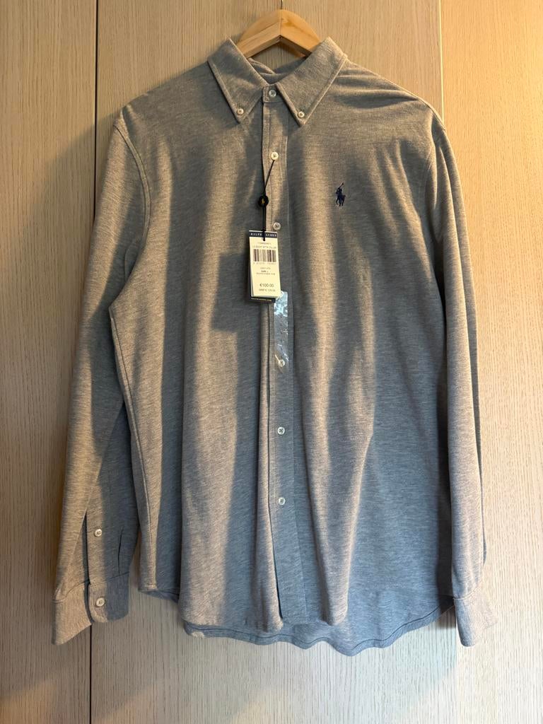 Ralph Lauren button down shirt grijs, Kleding | Heren, Overhemden, Ophalen of Verzenden, Nieuw, Grijs, Overige halswijdtes