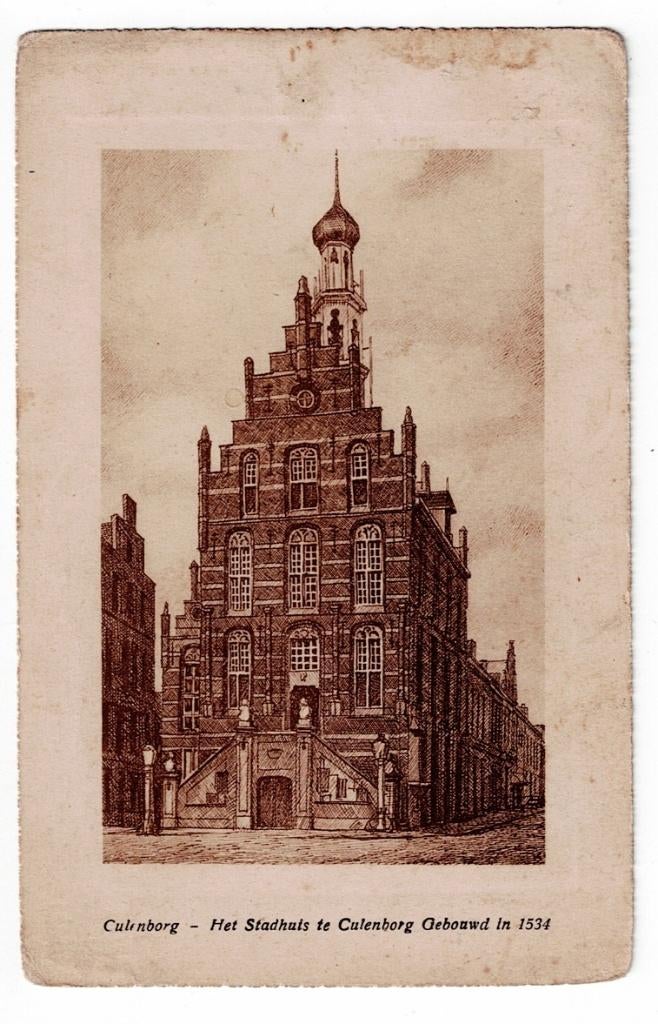 Culemborg 1910. Het Stadhuis gebouwd in 1534., Verzamelen, Ansichtkaarten | Nederland, Ophalen of Verzenden, Voor 1920, Ongelopen