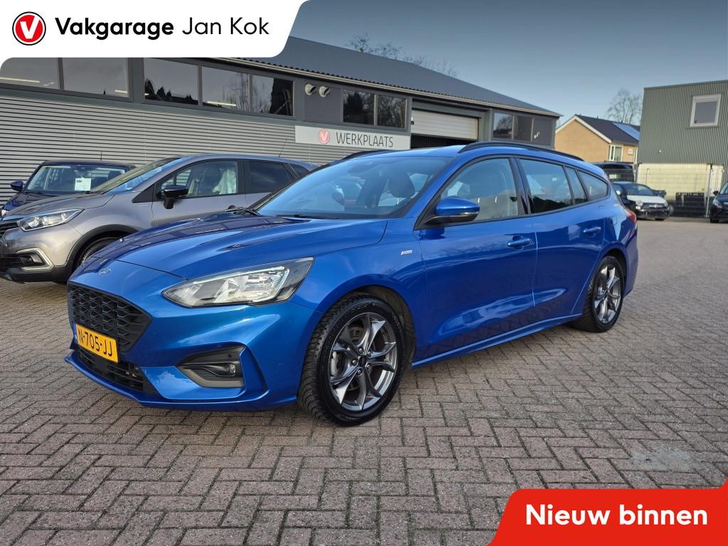 Ford FOCUS Wagon 1.0 EBH ST-line, Busines, trekhaak, navi, a, Stof, Blauw, Origineel Nederlands, 19 km/l