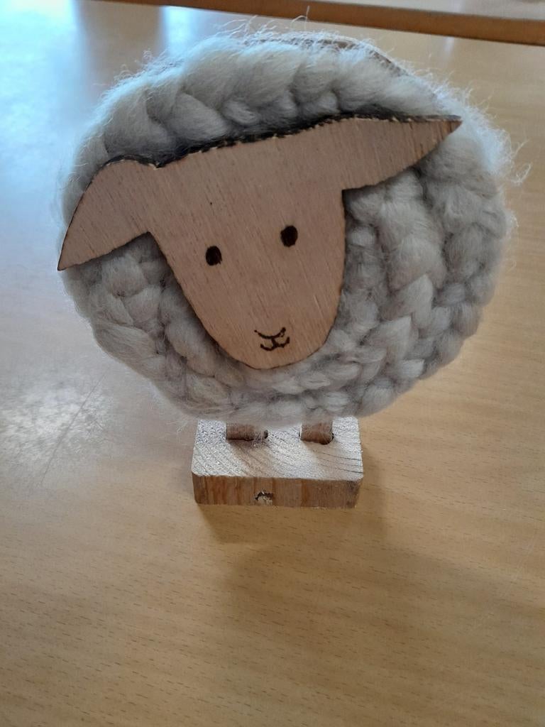 Houten schaapje met wol, Ophalen of Verzenden, Nieuw