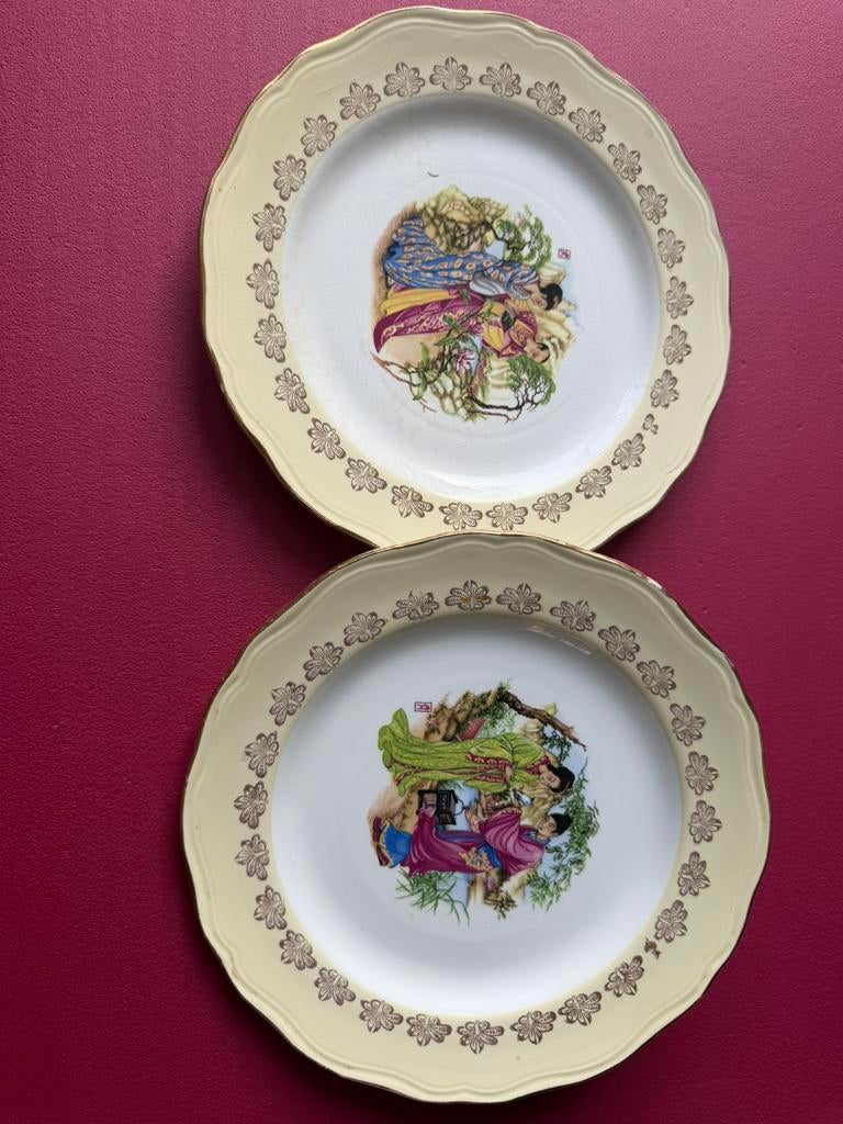 Unieke Set Chinoiserie Wandborden Italië & Frankrijk Vintage, Ophalen of Verzenden