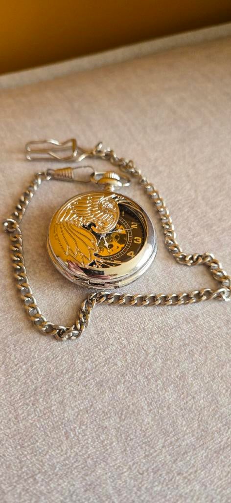 Zo goed als nieuw zakhorloge - opwinden en de tijd loopt, Overige merken, Staal, Zakhorloge, Staal