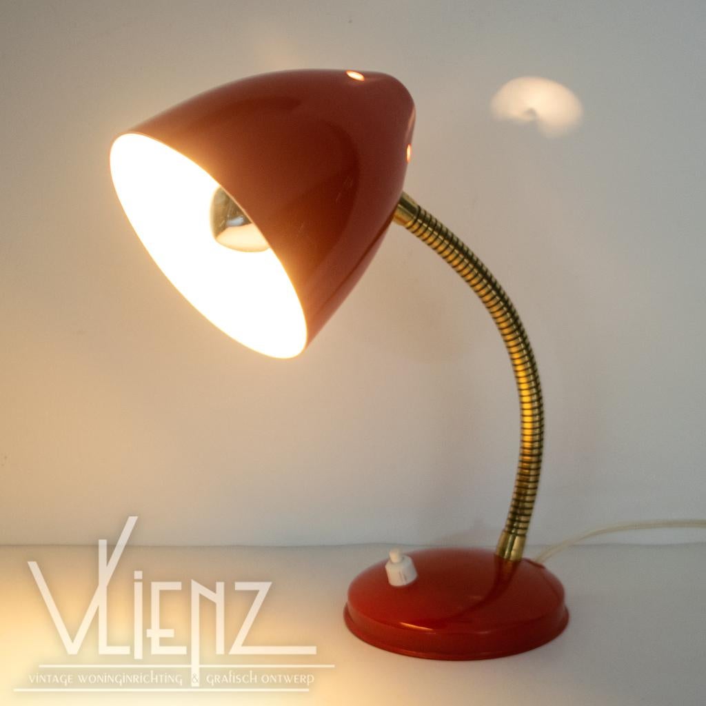 Vintage, Mid Century wandlamp, bureaulamp rood, lamp, Ophalen of Verzenden, Huis en Inrichting