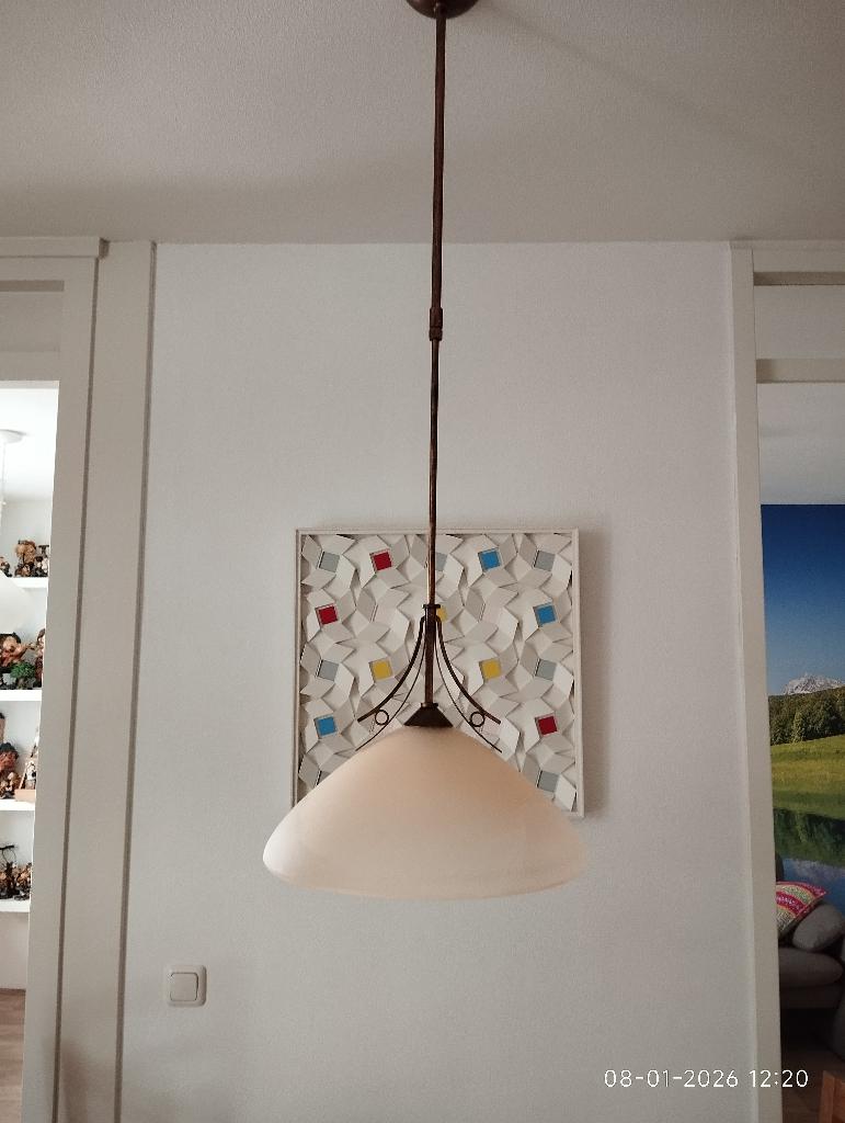 Hanglamp met albasten kap, Ophalen, Overige materialen, Klassiek, Zo goed als nieuw