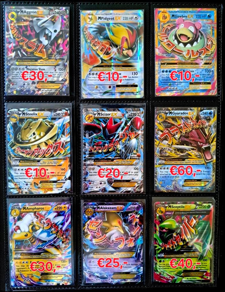 17 Pokémon XY Mega Evolutie kaarten 2016 NEAR MINT set, Ophalen, Zo goed als nieuw, Meerdere kaarten, Foil