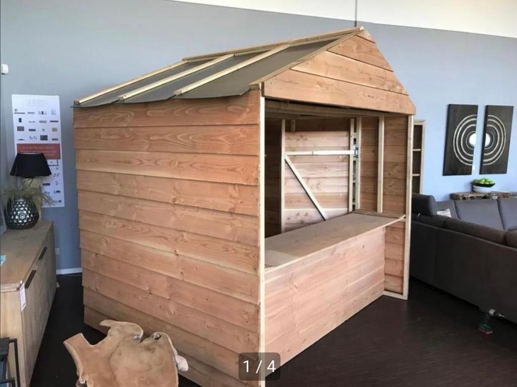 Houten verkoopkraam / markthuisje / schuur / buitenkeuken 2x, Ophalen, 250 tot 500 cm, Schuur, Zonder ramen