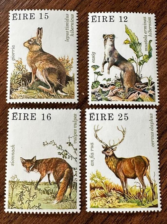 Ierland 1980 Dieren vos haas hert wezel - Postfris, Ophalen of Verzenden, Ierland, Postfris