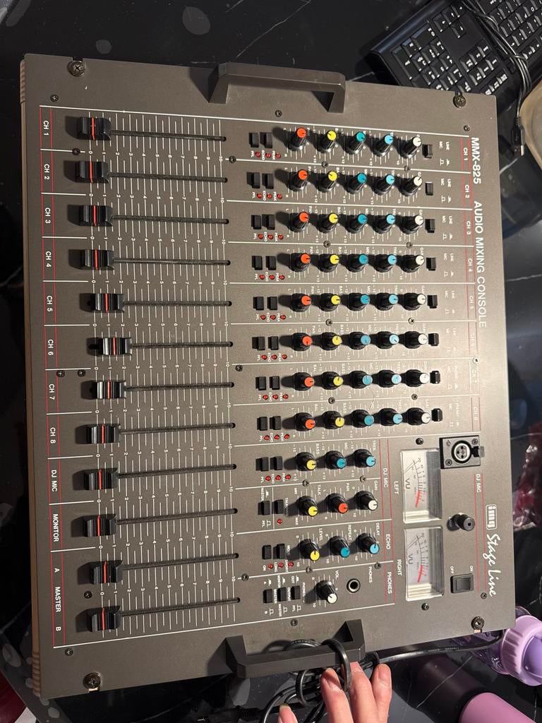 Mmx-825 Stage Line Mengpaneel, Ophalen of Verzenden, Gebruikt, 5 tot 10 kanalen, Microfooningang