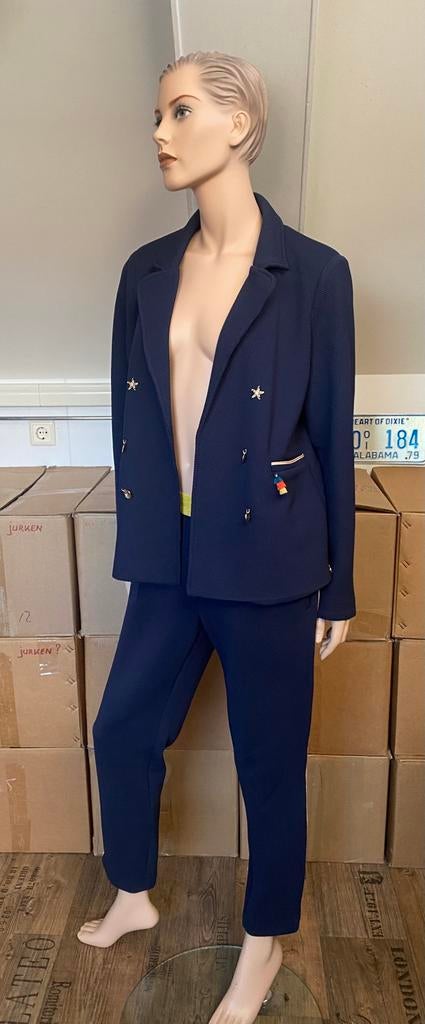 POM amsterdam pak donkerblauw maat 3=maat 40, Kleding | Dames, Maat 38/40 (M), Kostuum of Pak, Blauw, Ophalen of Verzenden