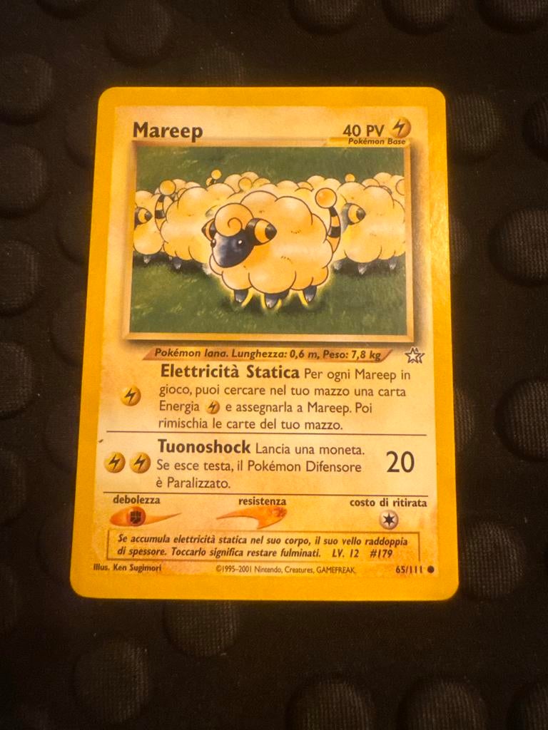 Zeldzame Spaanse Mareep Pokémonkaart, Hobby en Vrije tijd, Verzamelkaartspellen | Pokémon, Ophalen of Verzenden, Gebruikt, Losse kaart