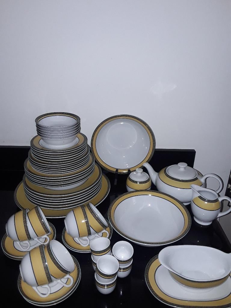 Chique 6per eet&theeservies geel/meanderrand Alt regensburg, Ophalen