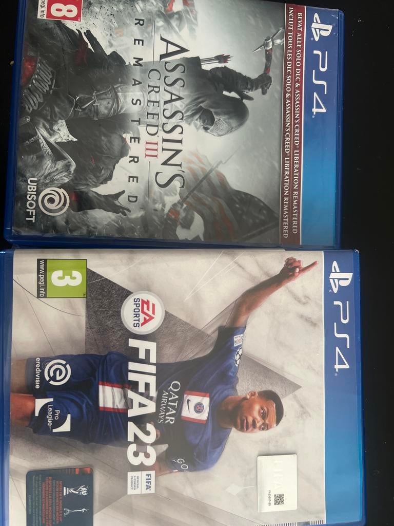 PS4 Spellen: Assassin's Creed III & FIFA 23, Avontuur en Actie, Online, Gebruikt, 1 speler