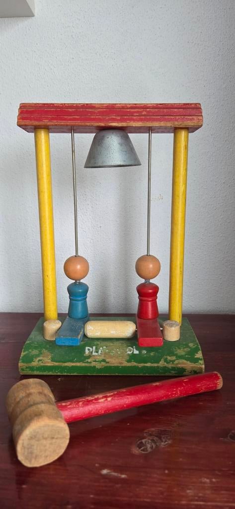 Oud houten speelgoed met hamer en bel, Ophalen of Verzenden