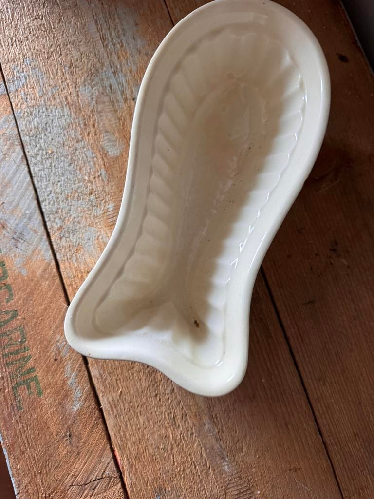 Oude pudding vis vorm keramiek, Ophalen of Verzenden