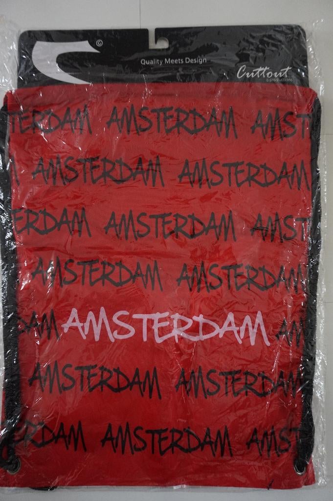NIEUW Tas Amsterdam dunne lichte rugtas gymtas shop souvenir, Overige merken, 25 tot 40 cm, Nieuw, Ophalen of Verzenden
