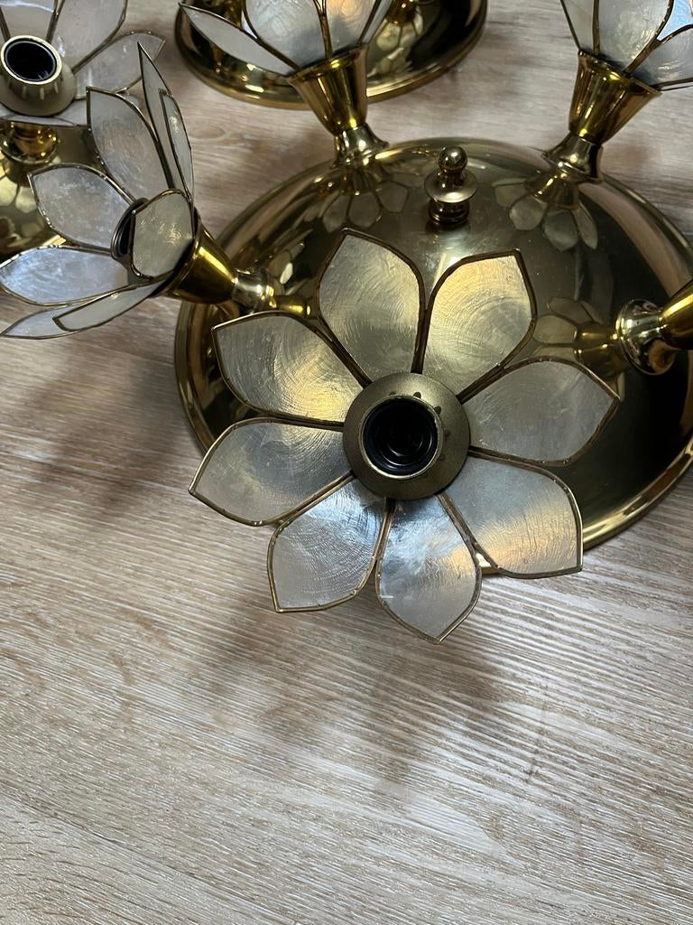 Vintage Boulanger Lotus Plafondlampen - Set van 2, Ophalen, Gebruikt, Metaal