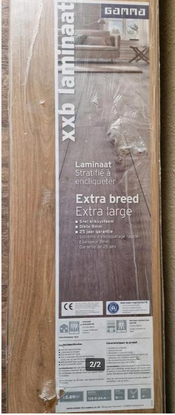 Breed laminaat naturel eiken, Ophalen, 50 tot 150 cm, Nieuw, 10 m² of meer