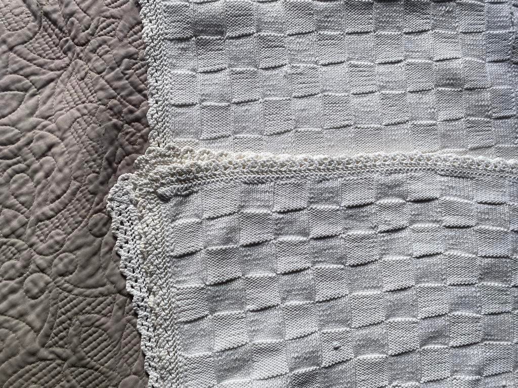 Mooie katoenen sprei, Gebruikt, Eenpersoons, Wit, Overige typen