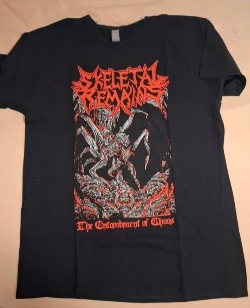 2022 Skeletal Remains Entombed In Chaos Tour Shirt L Metal, Ophalen of Verzenden, Zo goed als nieuw, Maat 52/54 (L), Zwart