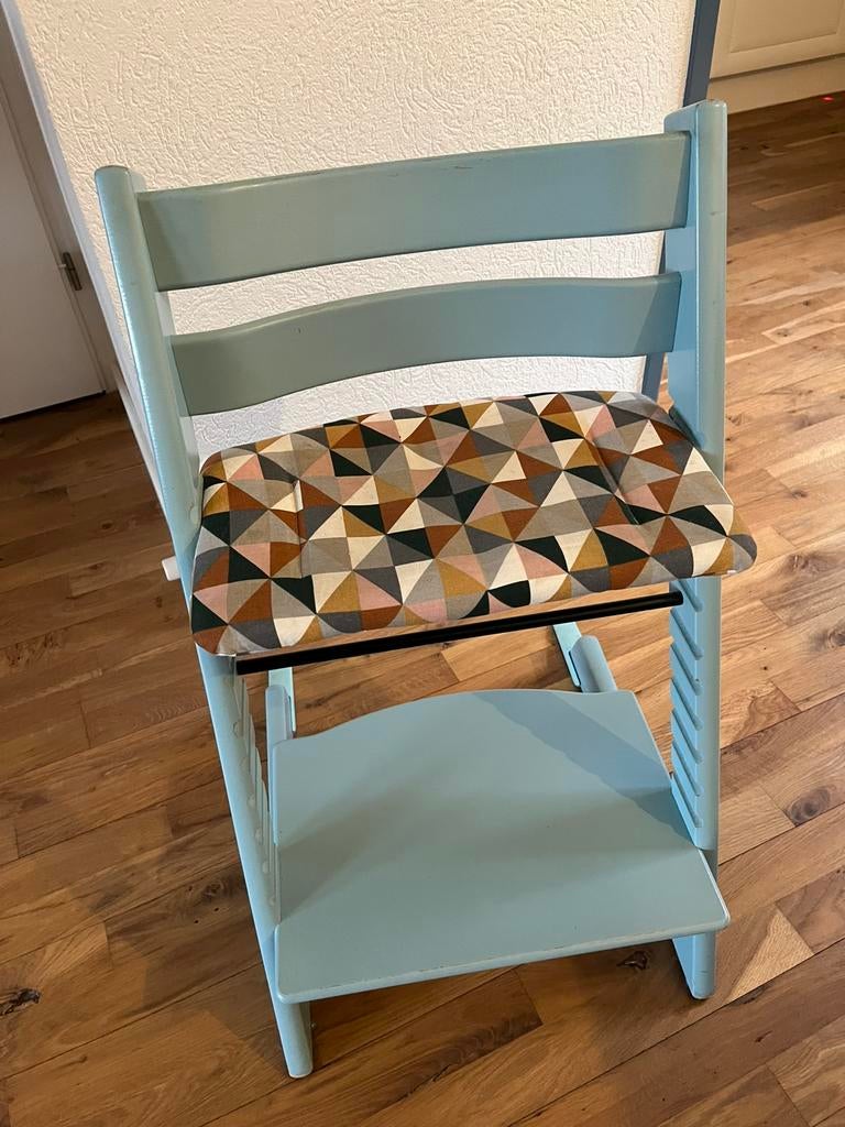 Lichtblauwe aqua Stokke Trip Trap meegroeistoel/ kinderstoel, Ophalen, Gebruikt, Meegroeistoel