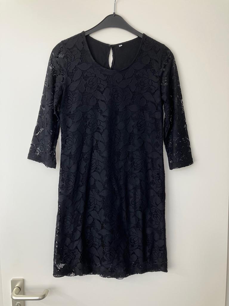 Zwarte jurk met bewerkte mouwen - maat 36, Zeeman, Zwart, Ophalen of Verzenden, Zo goed als nieuw